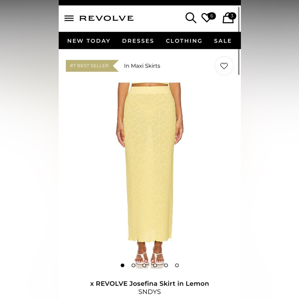 SNDYS Light Yellow Maxi Skirt Size Small